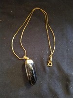 18K gold filled necklace with smoky quartz