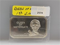 1oz .999 Silver Queen of Watergate Bar