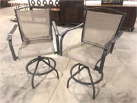 Two Large Bar Height Patio Stools
