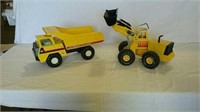 Nylint dump truck and Tonka loader toys