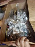 Box of New Flatware and Knives