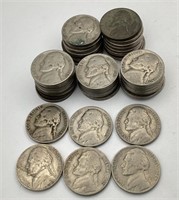 (45) 1940 Jefferson Nickels-(26) P, (11) D &(8)S