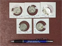 (5) 1956 Silver Quarters