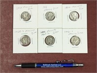 (6) Mercury Dimes