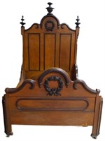 Victorian Carved Bed w/ Finials