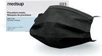 MedSup Canada 50pcs Black Face Masks  3 Ply (4 Box