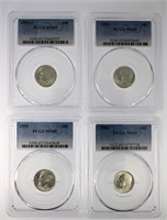 1953-S, 54, 55, 61 Dimes PCGS MS65