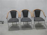 Three 21"x 20"x 32" Vtg Chairs See Info