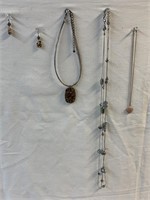 Matching Natural Shell Necklace & Earrings Set