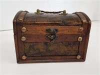 Wooden Treasure Chest Box With Handle