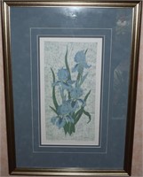 Marnie Dahl Signed LE Iris Flower Framed Fine Art