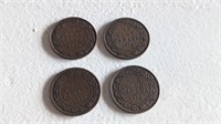 4 1900's Canada Large Cents A