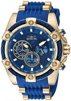 Invicta Men's Blue Gold Tone Quartz Watch