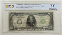 1934 $1,000 FEDERAL RESERVE NOTE BILL