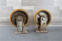 PAIR OF HEAVY CASTORS