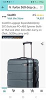 New Coollife 20 inch Carryon suitcase with 360