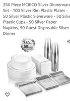 (339) Piece Disposable Dinnerware Set.