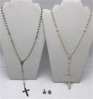 White Bead Rosary - Plastic