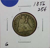 1856 Liberty Seated Quarter G