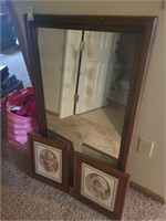 25" x 43" Mirror  + pictures