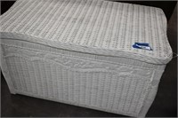 White Wicker Storage Chest