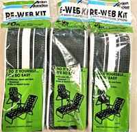 3 Packs Re-Web Kit for Lawn Chairs NEW in Packs