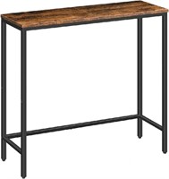 HOOBRO Narrow Console Table,  Rustic Brown and Bla