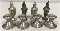 Sterling Candle Holders and Salt and Pepper