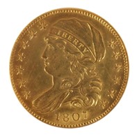 1807 Gold $5 Uncirculated, Net Graded AU50