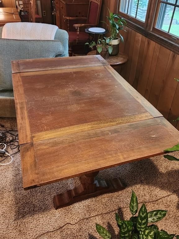 Antique Solid Wood Table Slide Out Sides