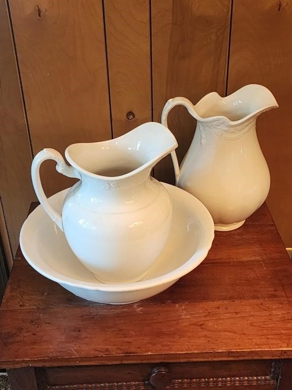 Large Pitcher and Bowl 1 Pitcher Broken