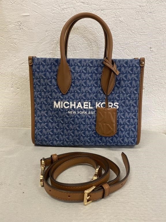 Michael Kors Denim Handbag 8" Tall