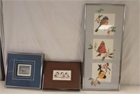 (5) FRAMED PRINTS OF BIRDS - ALL SIGNED BY ARTISTS
