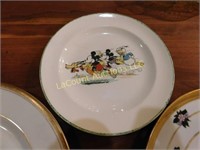 3 plates, Disney,  Syracuse, Limoges art deco