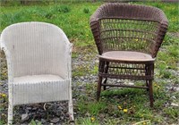 TWO ANTIQUE WICKER CHAIRS