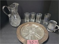 Variety Glass Lot w/ Pitcher and cups