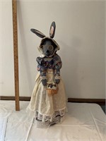 PRIMITIVE FOLK ART BUNNY DOOR STOPPER