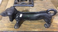 Cast iron Dutch hound dog boot scraper, 14 inches