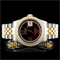 Rolex YG/SS DateJust Diamond Wristwatch