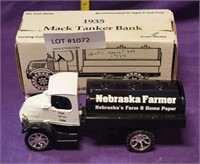 SCALE MODELS 1935 MACK TANKER BANK NEBRASKA FARMER