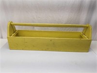 Old Yellow Painted Wooden Carpenters Tool Box