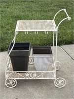 Outdoor tea cart plant stand 26 x 16 x 30