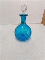 9x4.5in vintage blue decanter w/stopper