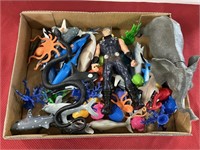 Group of plastic toy  animals
