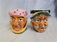 Vintage Character Ceramic Bicuit/Cracker Jars