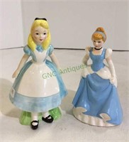 Vintage Walt Disney figurines include Alice In