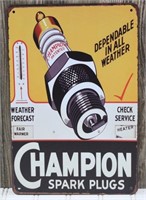 Champion Spark Plugs Metal Sign (8"x10")