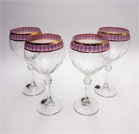 (4) CRISTALLERIA FUMO WINE GLASSES