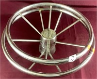Two Metal Boat Steering Wheels- 15 And 17 Inches