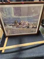 Framed Oglala Sioux Indian Picture Soldier